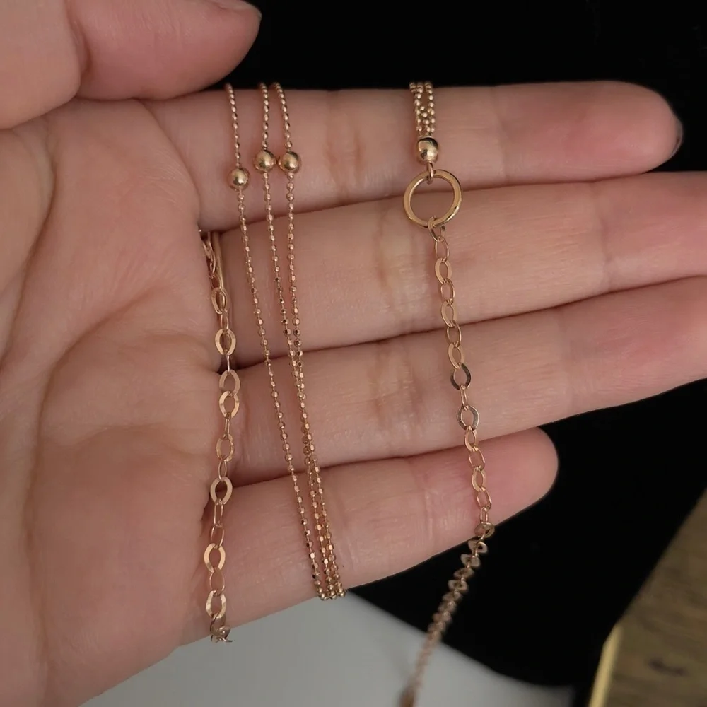 Rose gold sterling silver necklace